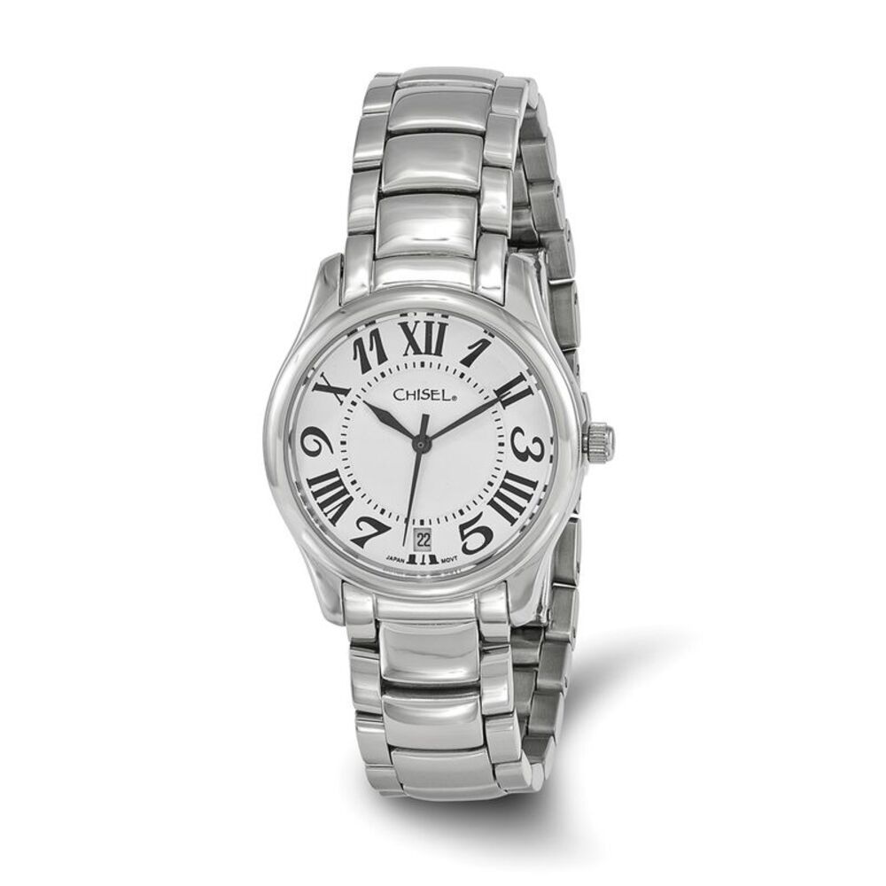 Chisel Ladies Stainless Steel White Dial Mixed Numeral Watch
